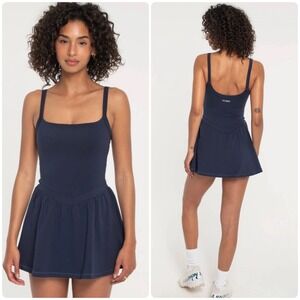 FORM Womens Navy Blue Drop Waist Tennis Pickleball Athleisure Active Dress M